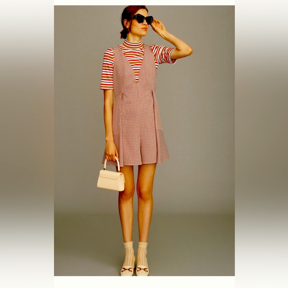 Anthropologie Mare Mare Houndstooth romper